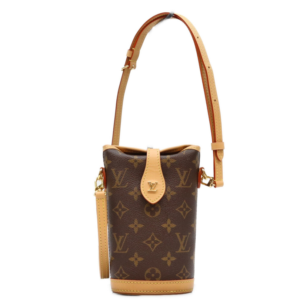 LOUIS VUITTON M80874 Monogram Fold Me Pouch Shoulder Bag, Brown with Gold Har...